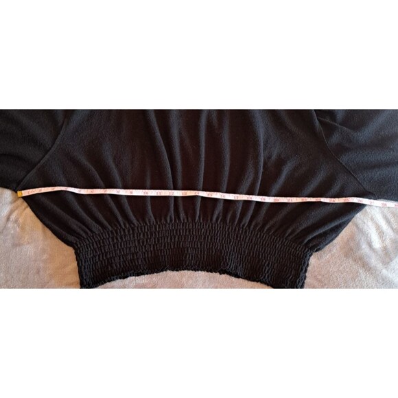 We the Free People Blouse Women's Size Large Black Run to You Tee Long Sleeve - Picture 6 of 11